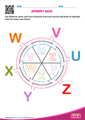 Alphabet Maze U to z